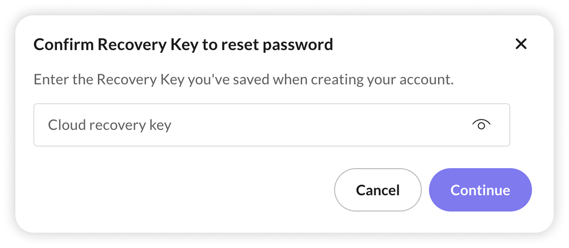View of NordLocker web app enter recovery key prompt.png
