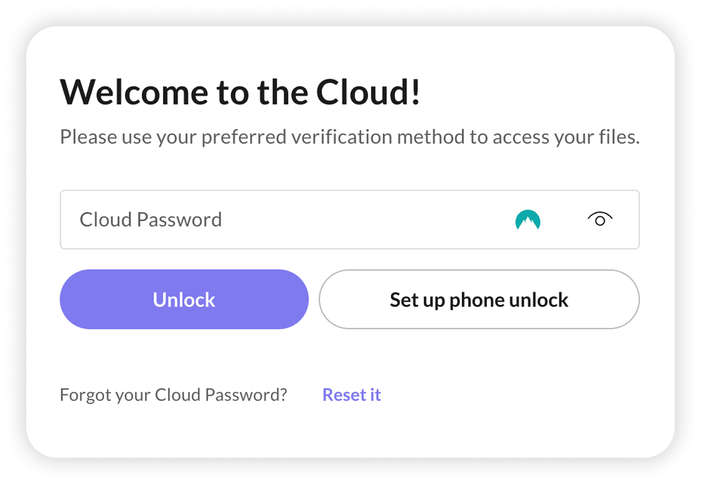 View of NordLocker web app's login page.svg
