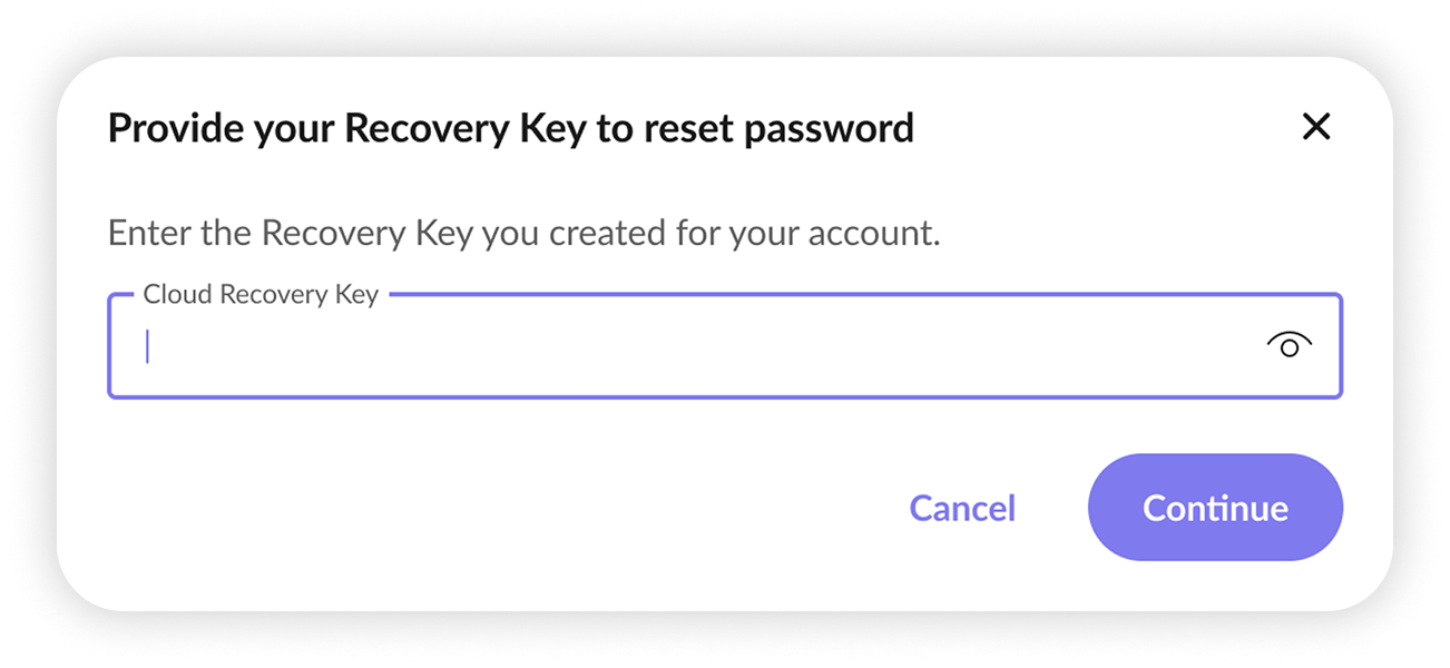 View of NordLocker web app enter recovery key prompt.png