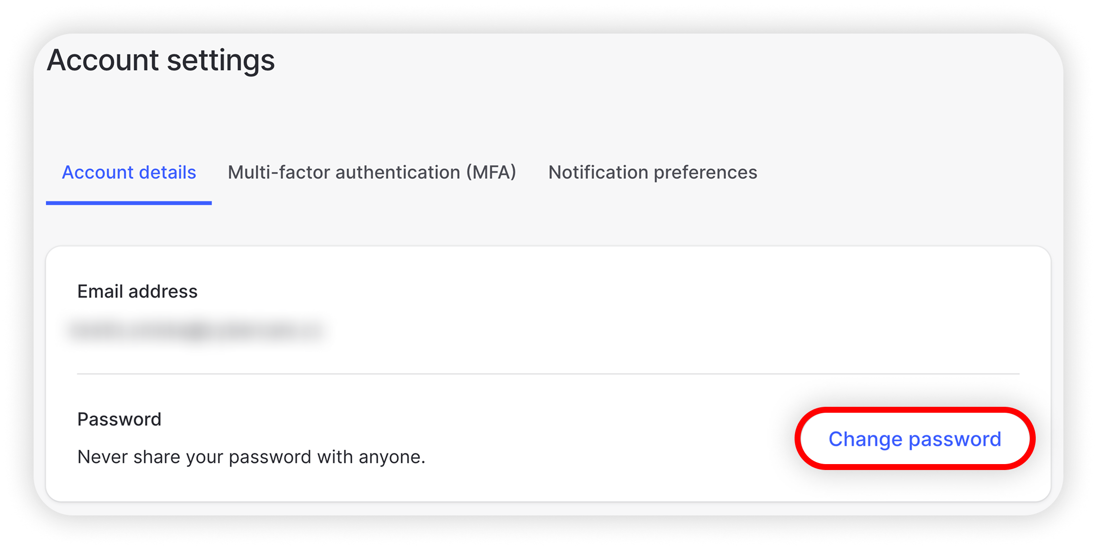 View of NA account settings section, change password button is highlighted.png