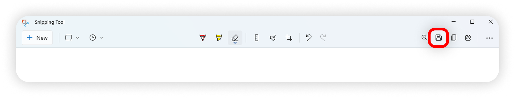 View of snipping tool, save button is higlighted.png
