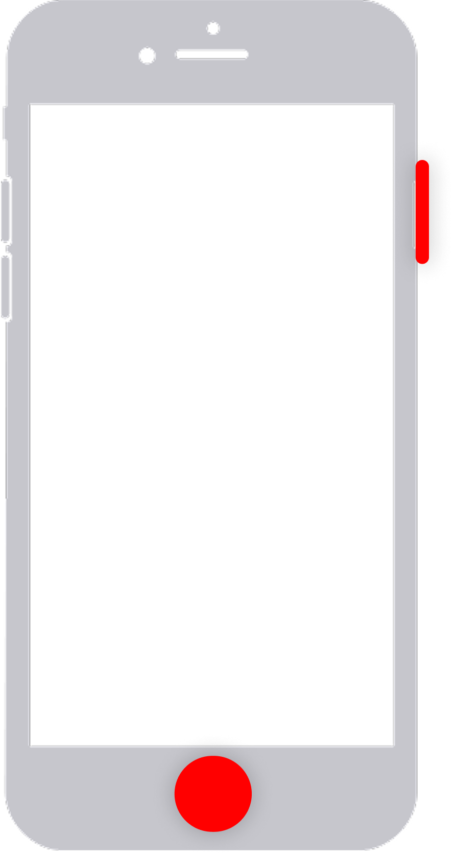View of iPhone 8 or earlier layout, side and home buttons are highlighted.png