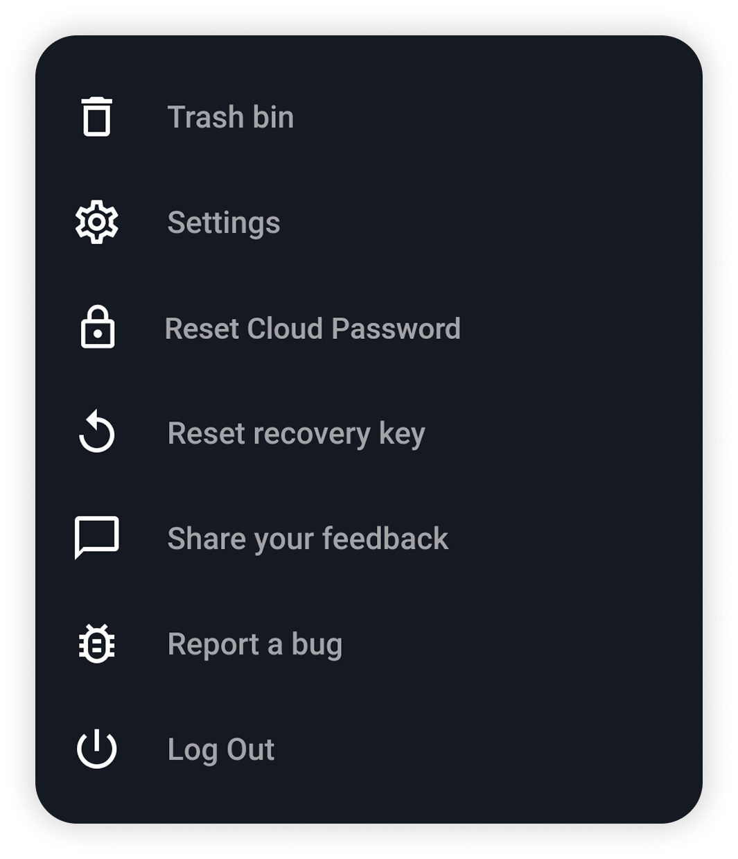 View of NordLocker Android app profile section options.png